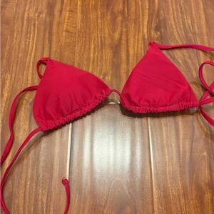 Red Triangle Bikini Top